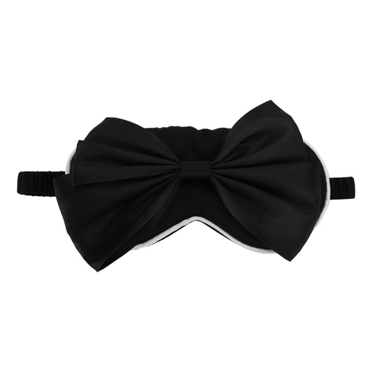 Soft Cute Bow Sleep Mask Elastic Eye Shade Cover for Travel Black