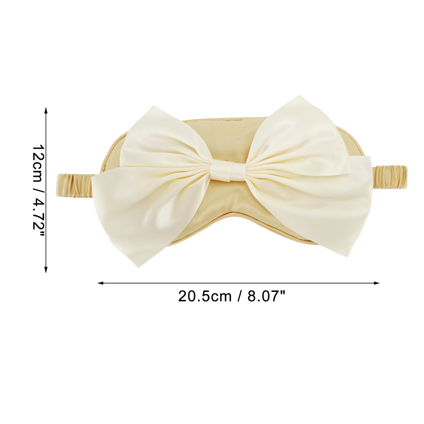 Soft Cute Bow Sleep Mask Elastic Eye Shade Cover for Travel Gold Tone