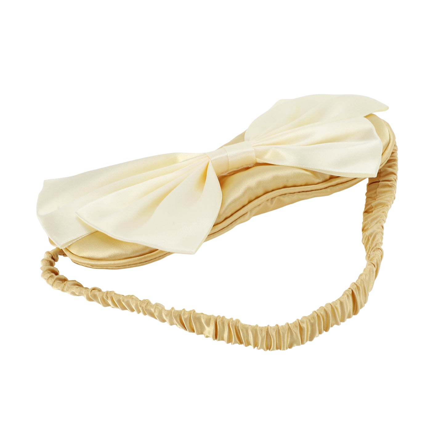 Soft Cute Bow Sleep Mask Elastic Eye Shade Cover for Travel Gold Tone