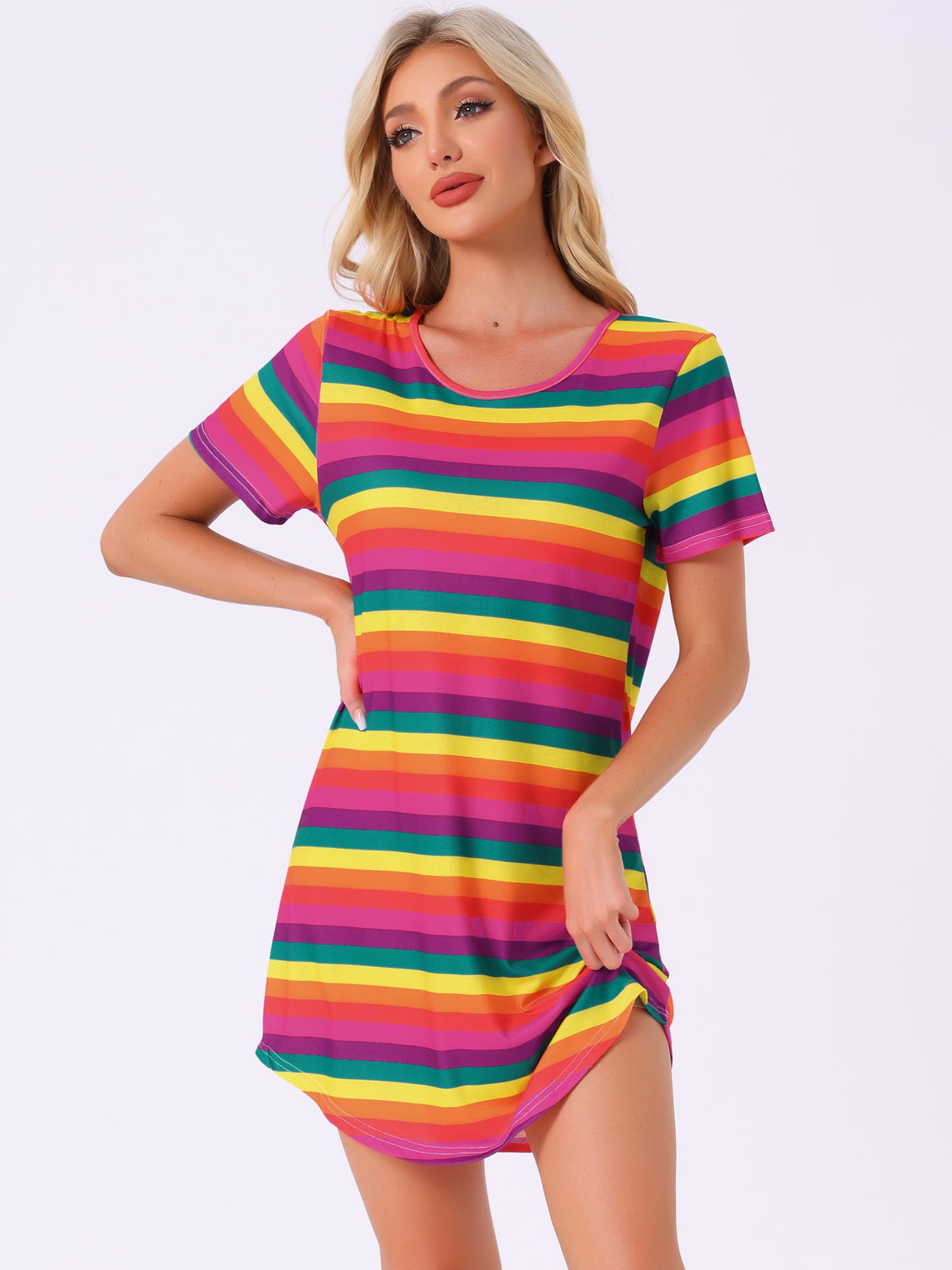 Women's Loungewear T-shirt Dress Short Sleeve Nightdress