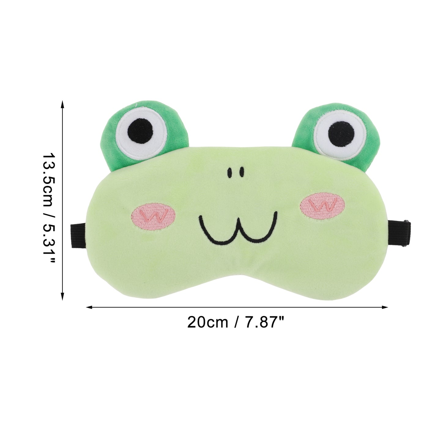 Soft Cartoon Frog W-shaped Mouth Sleep Eye Mask for Travel Green
