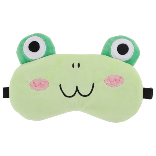 Soft Cartoon Frog W-shaped Mouth Sleep Eye Mask for Travel Green