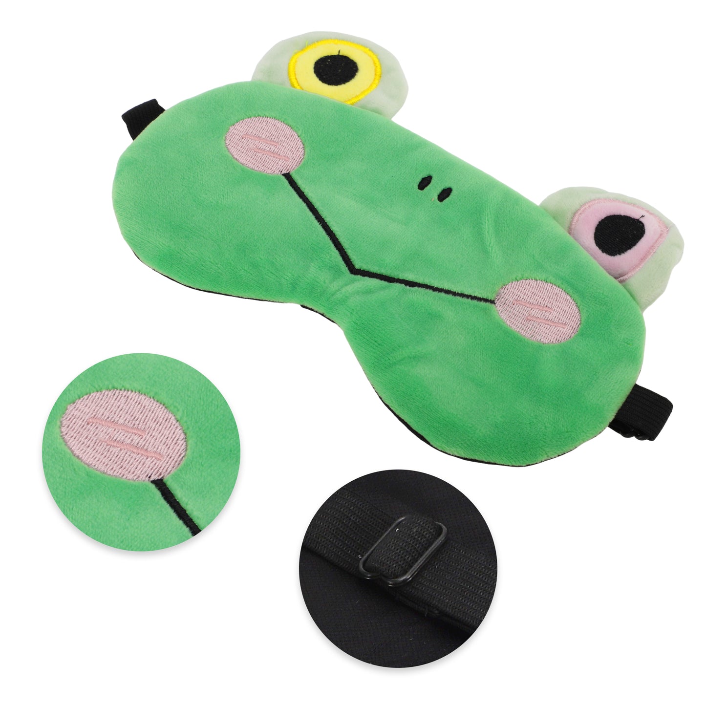 Soft Cartoon Frog V-shaped Mouth Sleep Eye Mask for Travel Green