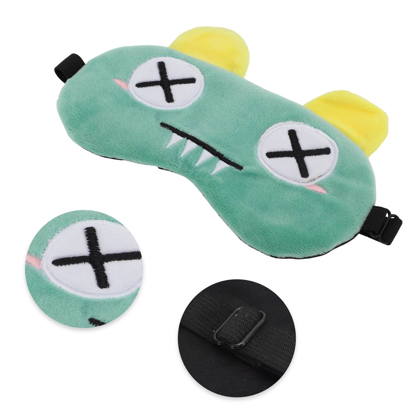 Soft Cartoon x Eyes Sleep Eye Mask for Travel Green