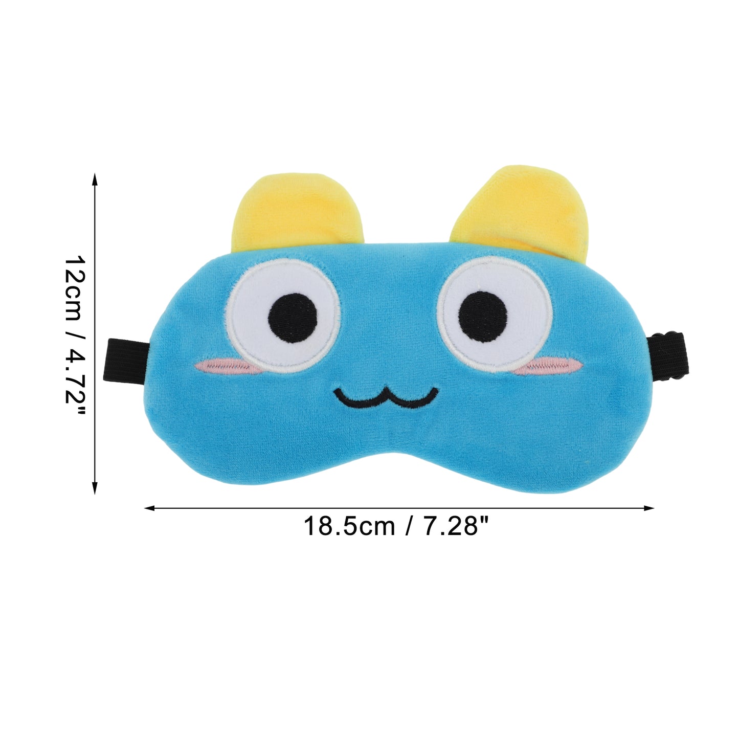 Soft Cartoon Staring Eyes Sleep Eye Mask for Travel Blue