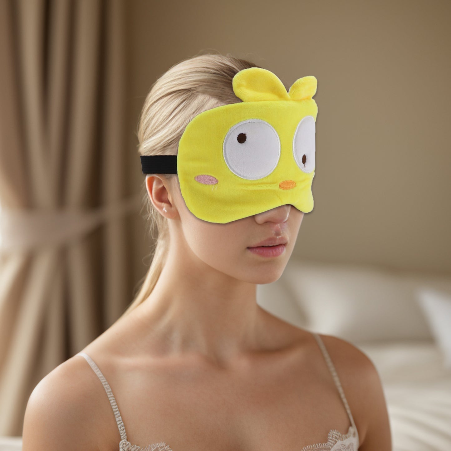 Soft Cartoon Duck Sleep Eye Mask for Travel Yellow