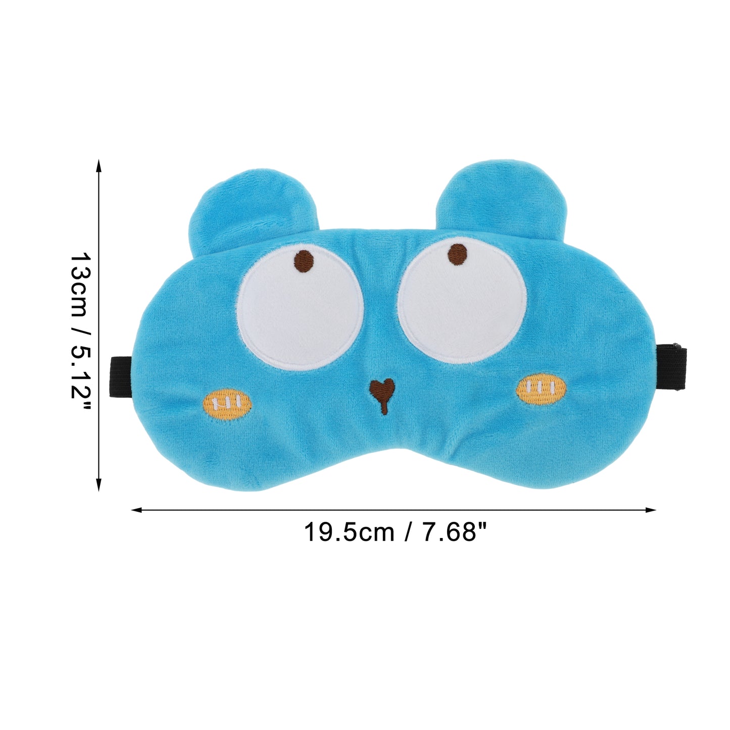 Soft Cartoon Bears Sleep Eye Mask for Travel Blue