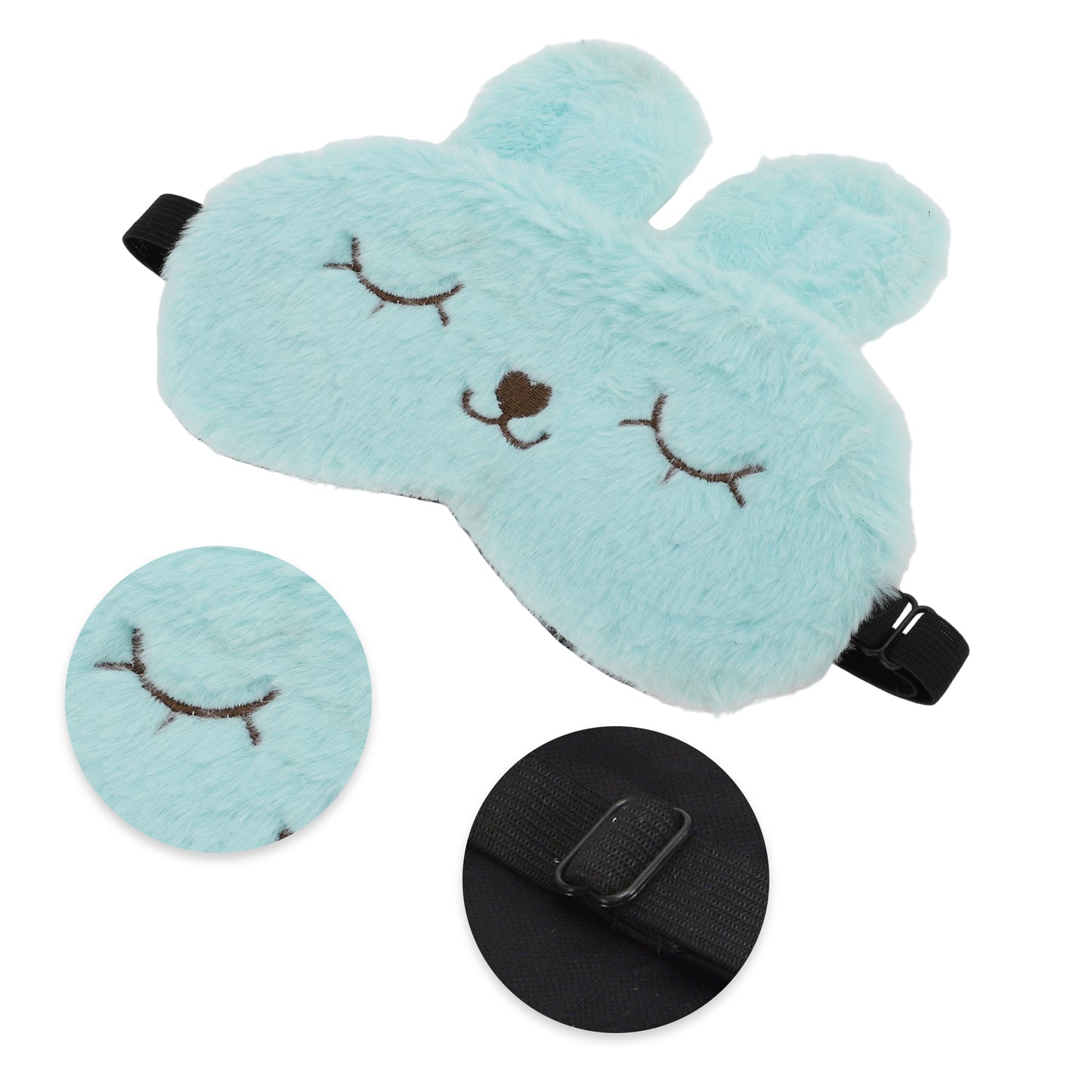 Soft Cartoon Rabbit Sleep Mask for Travel for Rest Blue