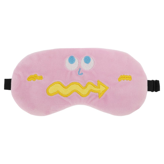 Soft Cartoon Wave Sleep Eye Mask for Travel Pink
