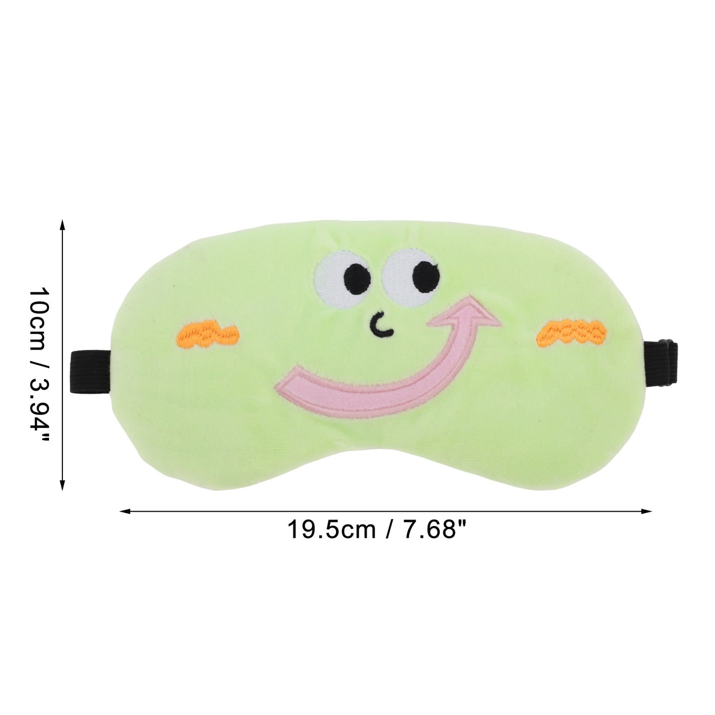 Soft Cartoon Smiling Sleep Eye Mask Shade Cover for Travel Green