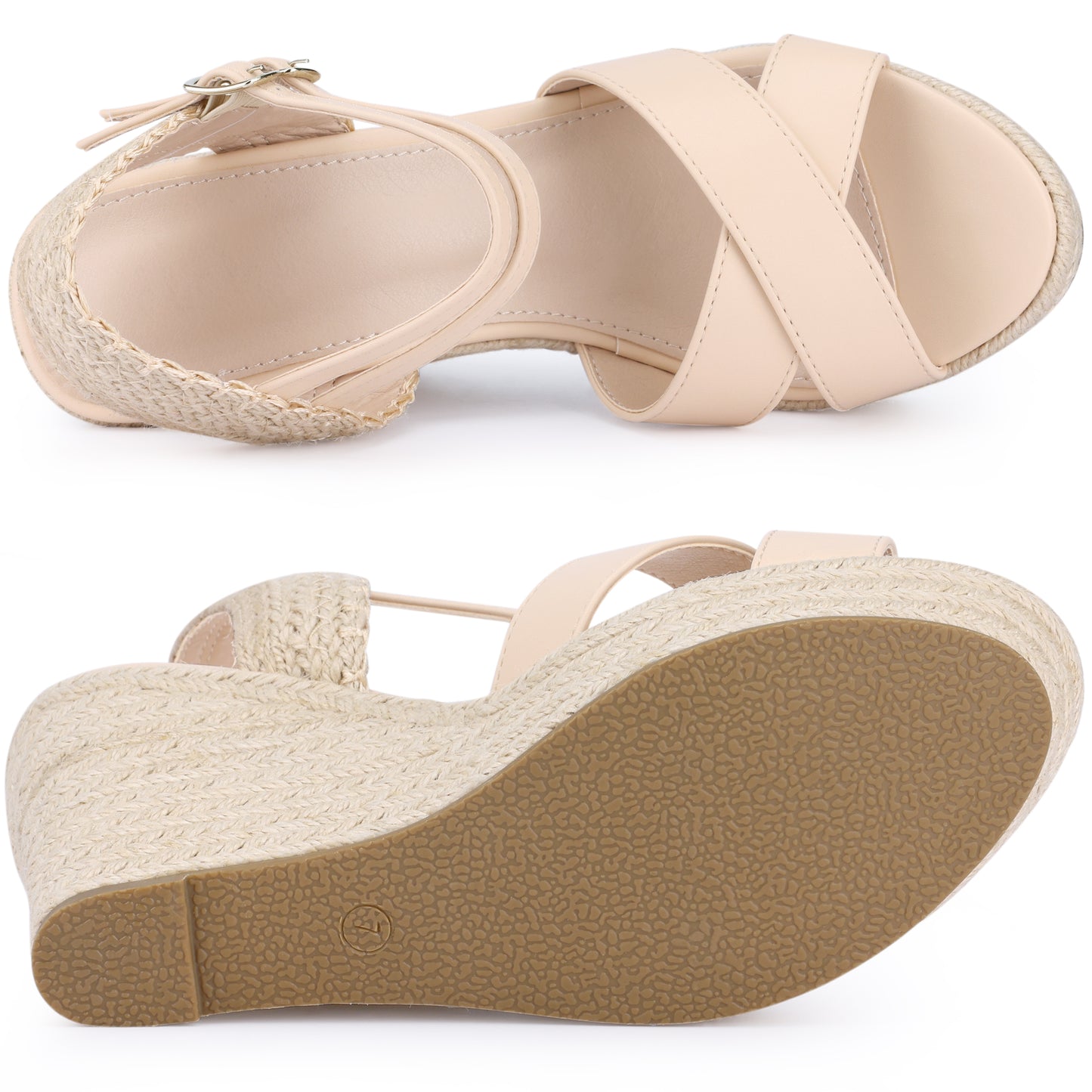 Alpargatas de plataforma para mujer, sandalias de cuña con punta abierta y tacón de cuña
