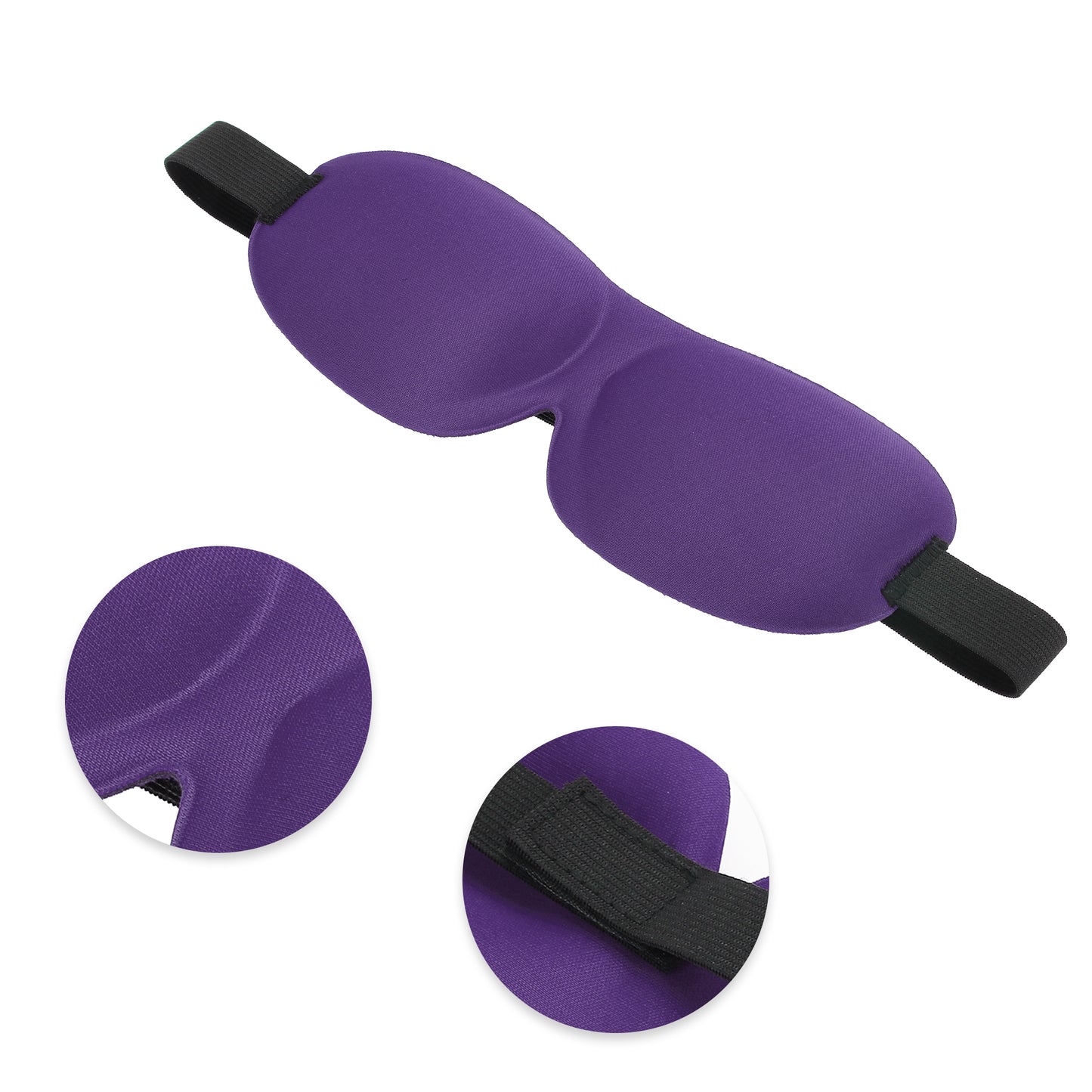 Breathable Magic Tapes 3D Sleep Mask Eye Shade Cover for Rest Purple