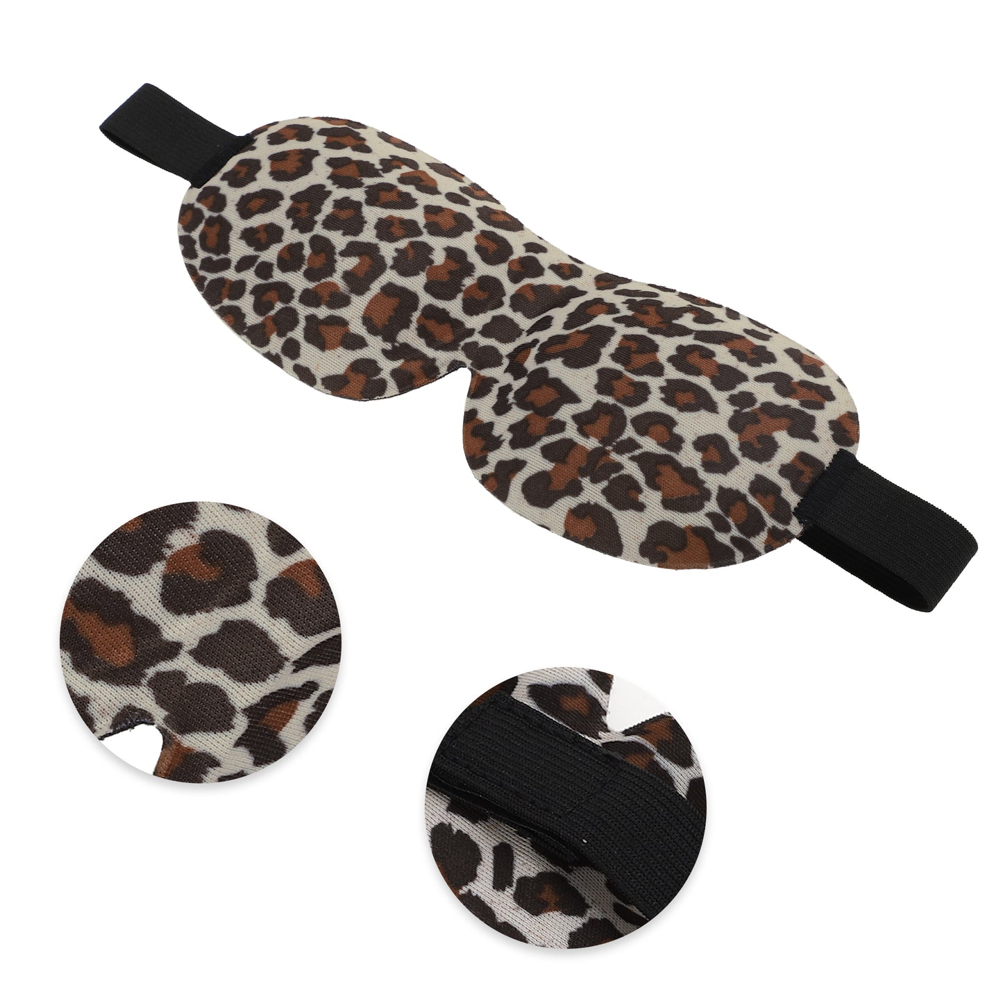 Breathable Magic Tapes 3D Sleep Mask Shade Cover for Rest Brown