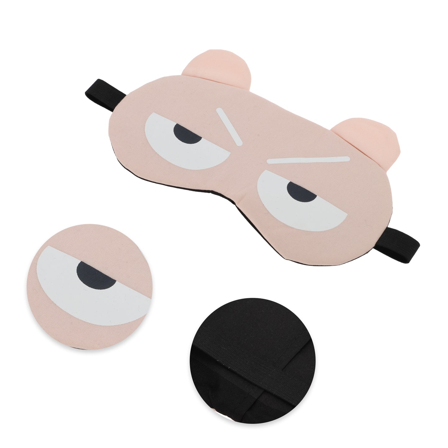 Soft Cartoon Angry Eyes Sleep Mask Eye Shade Cover for Travel Pink