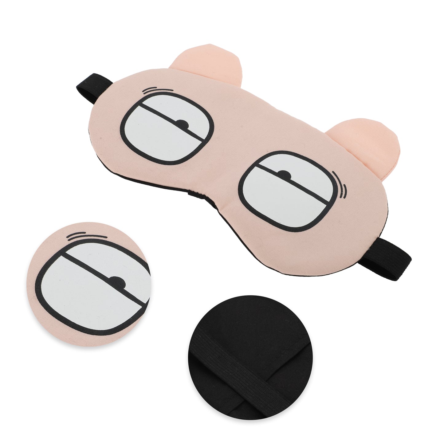 Soft Cartoon Funny Eyes Sleep Mask for Travel Rest Pink