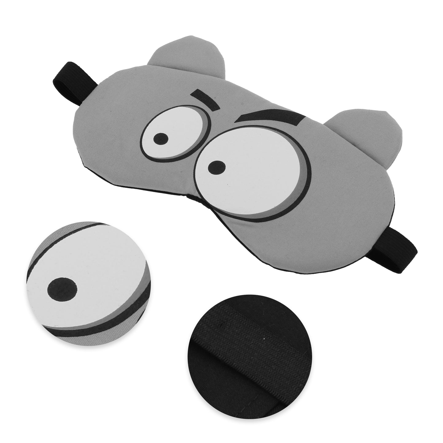 Soft Cartoon Big Eyes Sleep Mask Shade Cover for Travel Gray