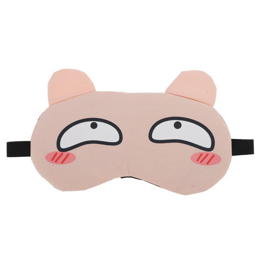 Soft Cartoon Smug Expression Sleep Mask Eye Shade Cover for Travel Pink