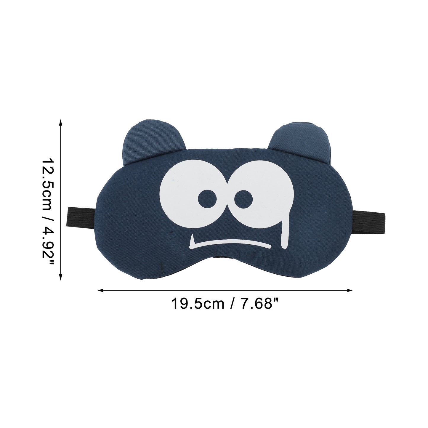 Soft Cartoon Frightened Sleep Mask for Travel Navy Blue