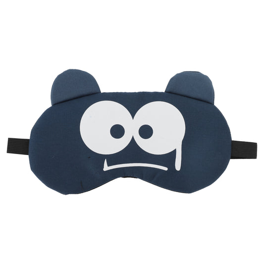 Soft Cartoon Frightened Sleep Mask for Travel Navy Blue