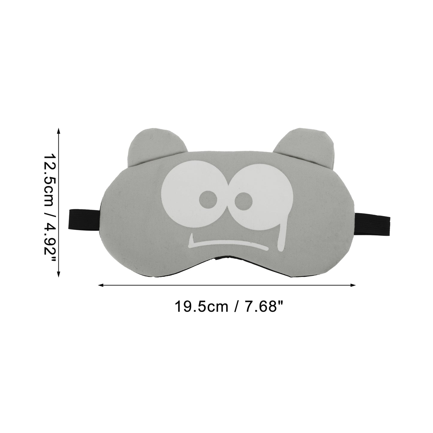 Soft Cartoon Frightened Sleep Mask for Travel Gray