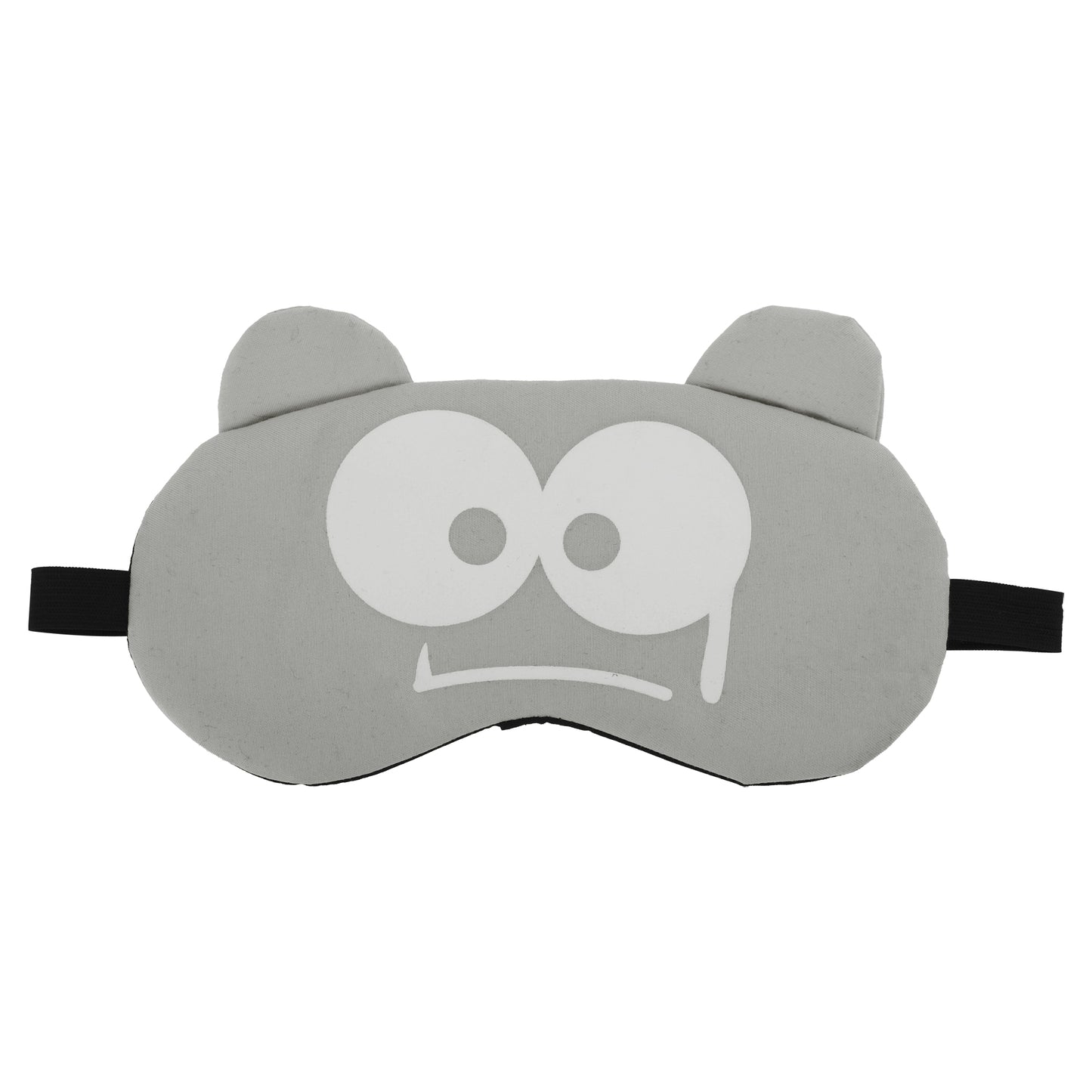 Soft Cartoon Frightened Sleep Mask for Travel Gray