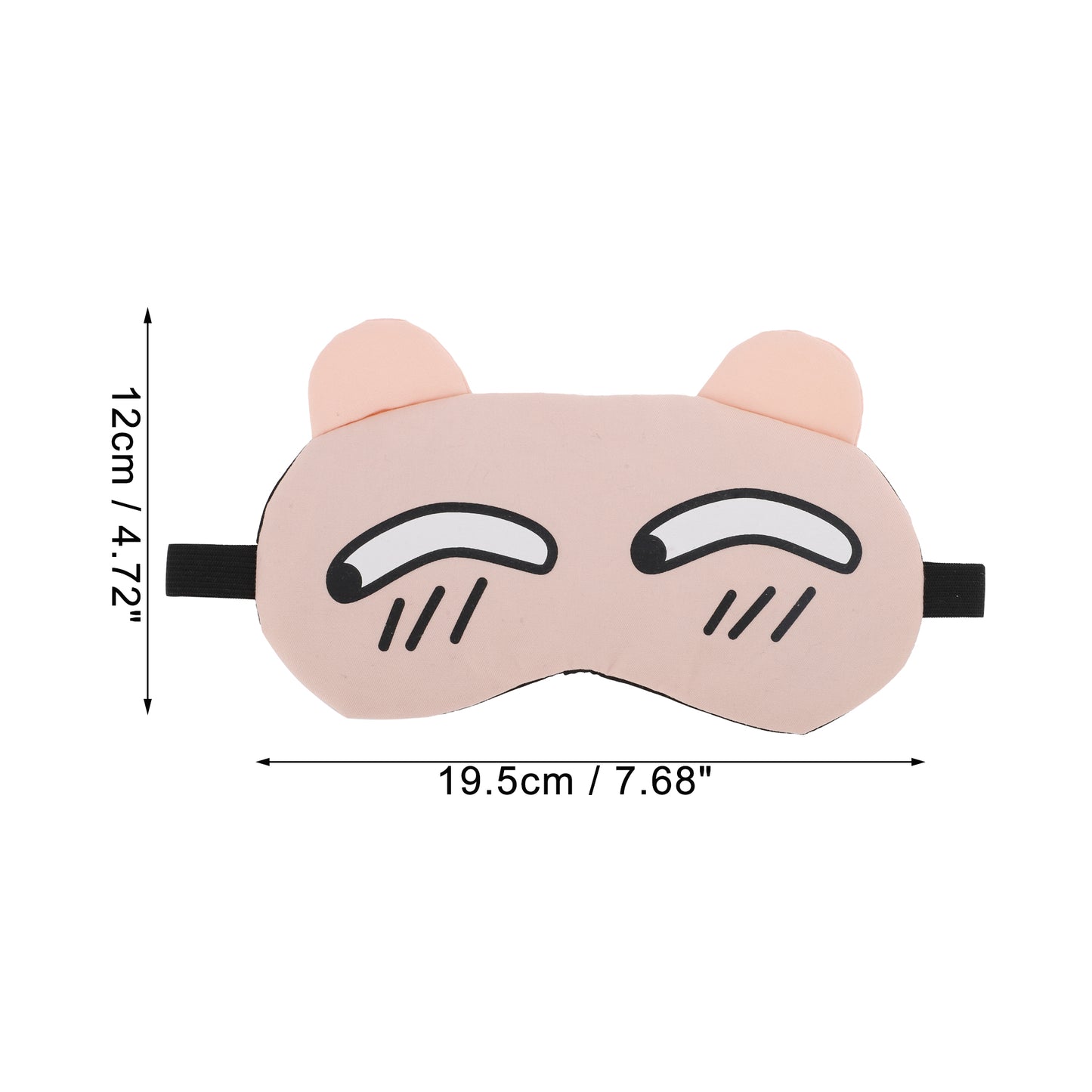 Soft Cartoon Cunning Expression Sleep Mask for Travel Pink