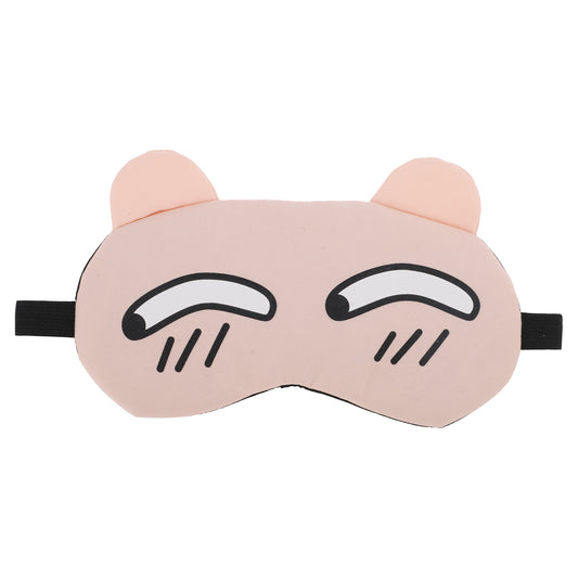 Soft Cartoon Cunning Expression Sleep Mask for Travel Pink