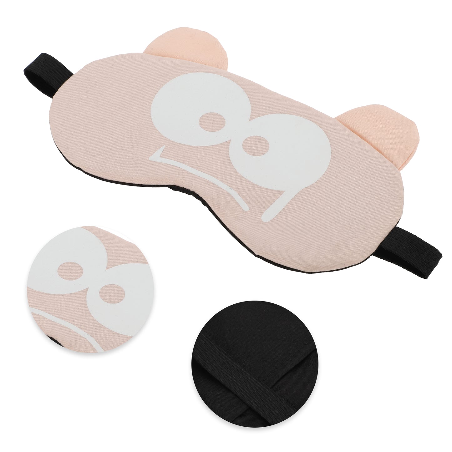 Soft Cartoon Frightened Sleep Eye Mask Pink for Travel Pink