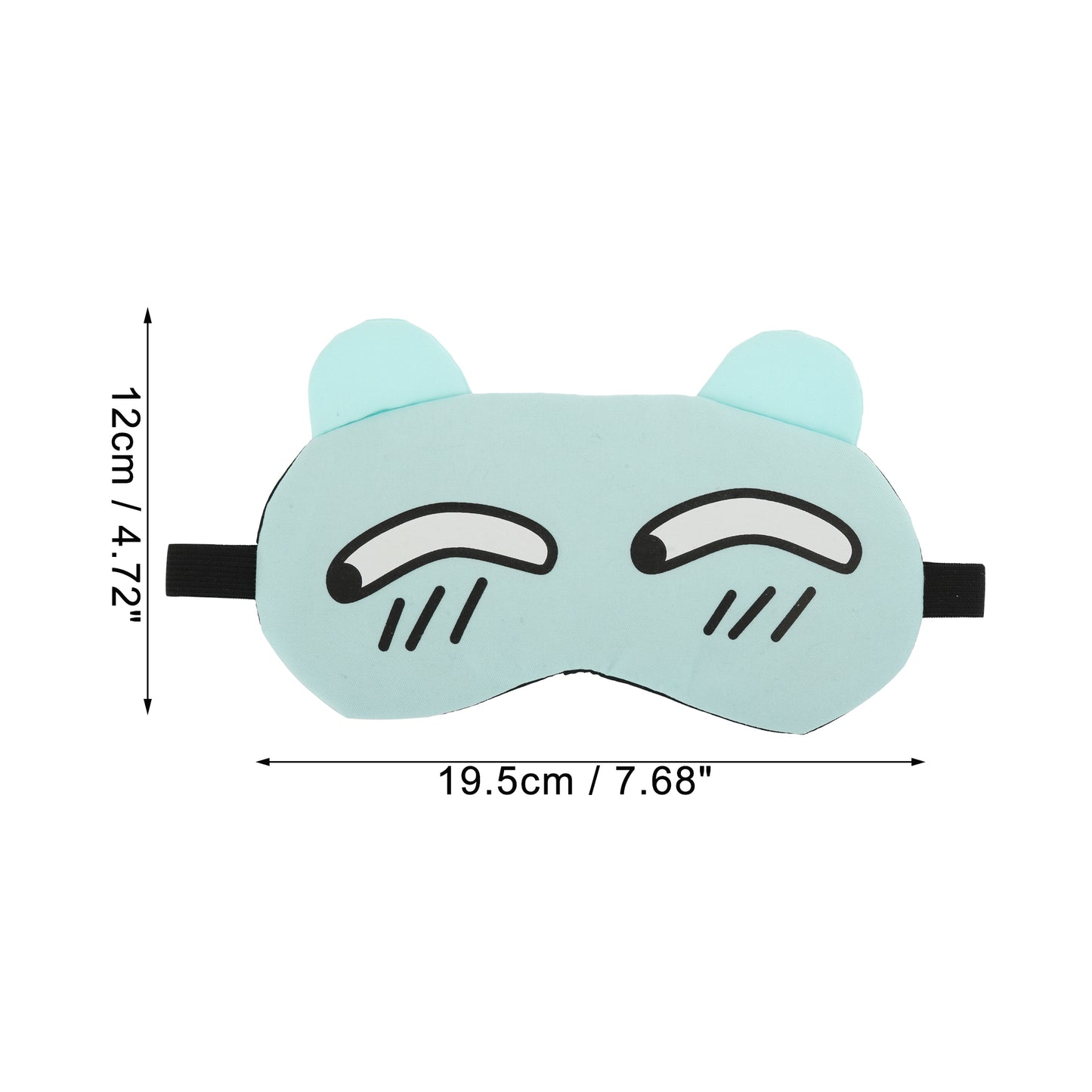 Soft Cartoon Cunning Expression Sleep Mask for Travel Light Blue