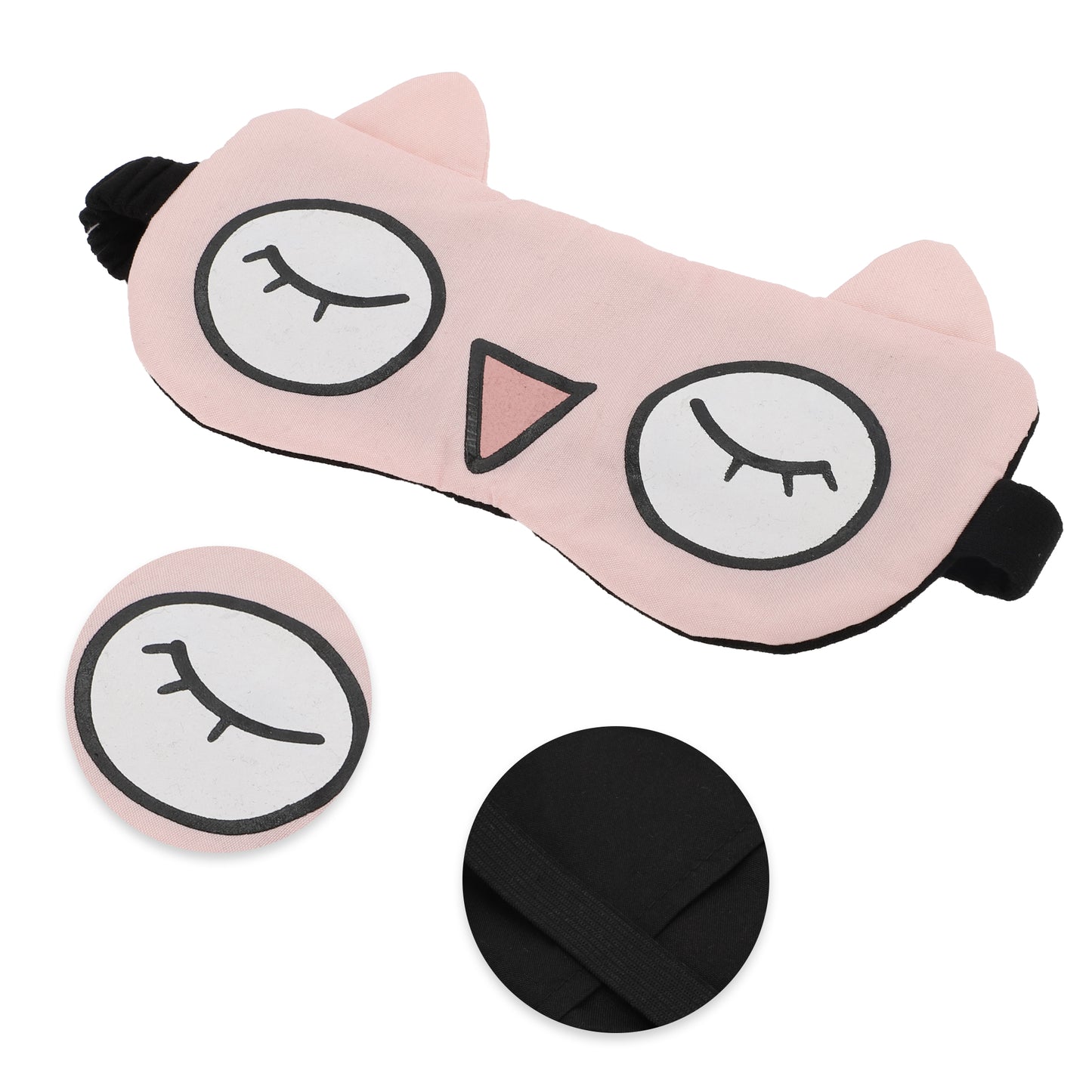 Cartoon Big Eyes Sleep Mask Eye Shade Cover for Travel Pink
