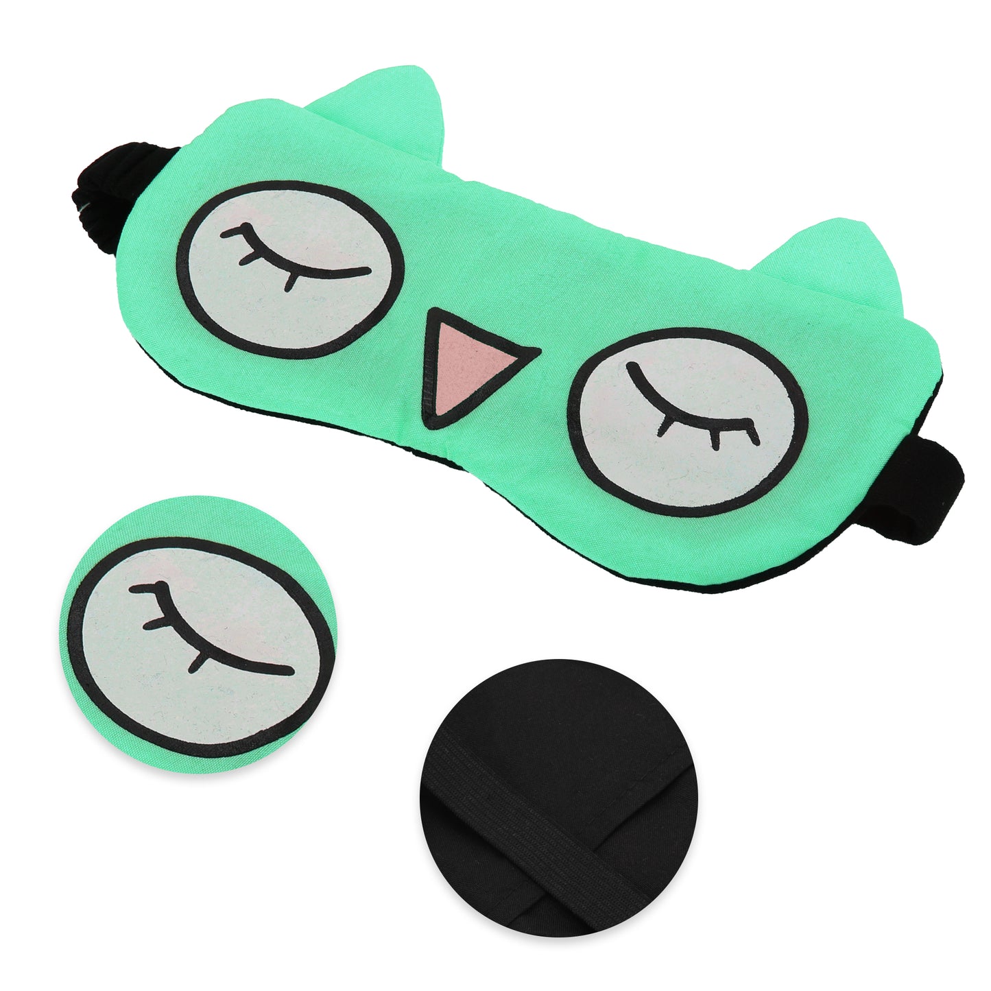 Cartoon Big Eyes Sleep Mask Eye Shade Cover for Travel Green