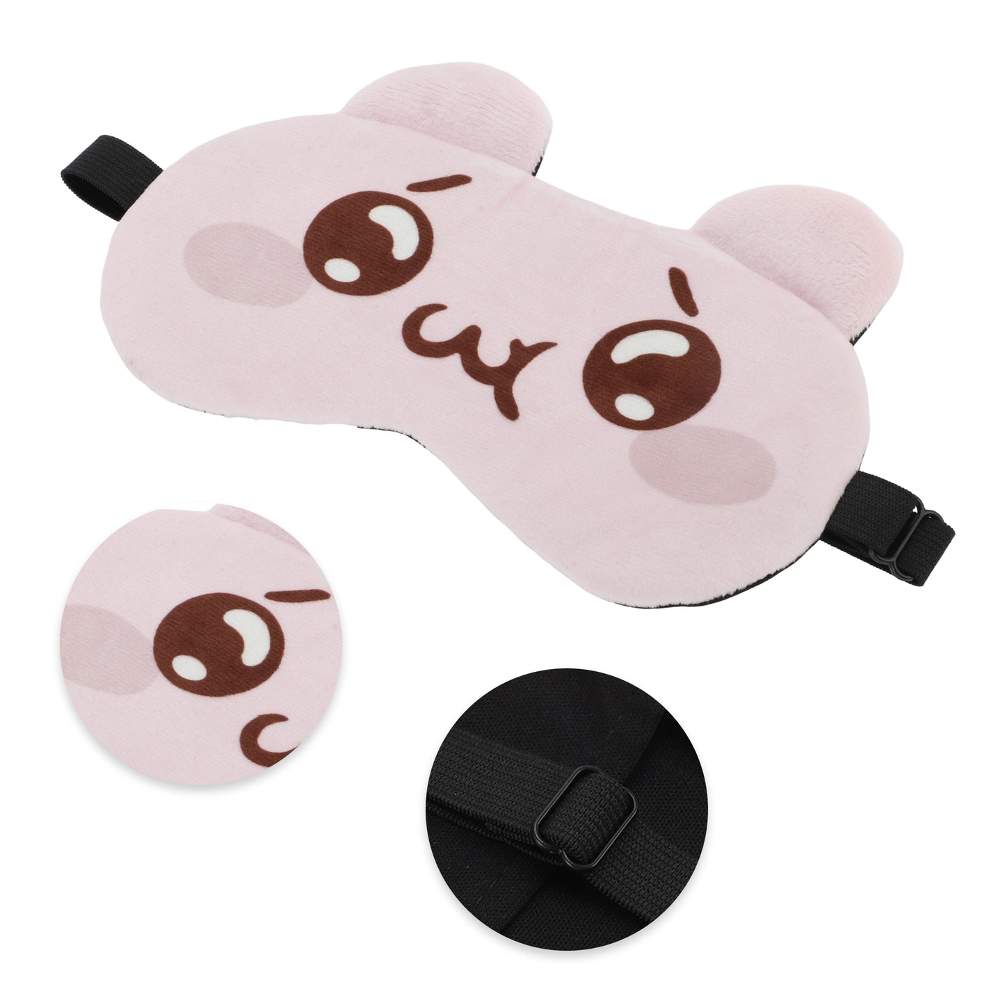 Soft Cartoon Cute Sleep Mask Eye Shade Cover for Travel Pink