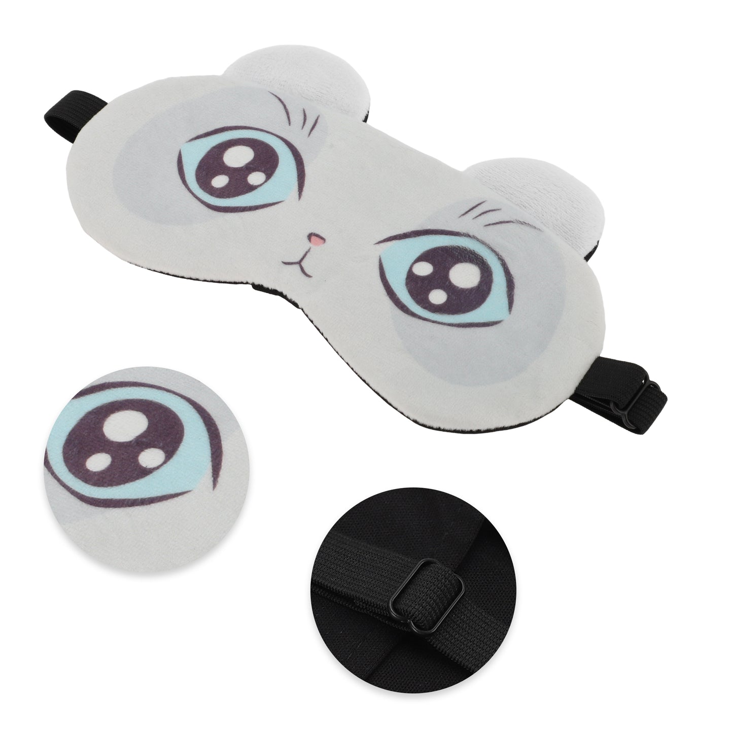 Soft Cartoon Blue Eyes Sleep Mask Eye Shade Cover for Travel White