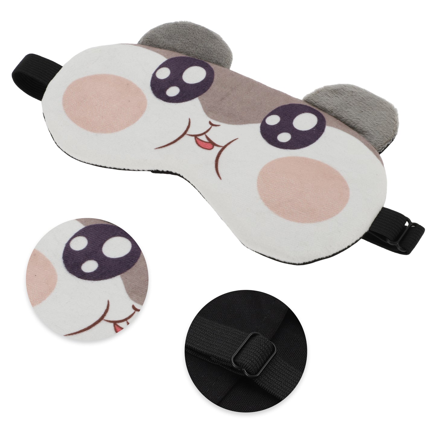 Soft Cartoon Sleep Mask Eye Shade Cover for Travel Khaki White