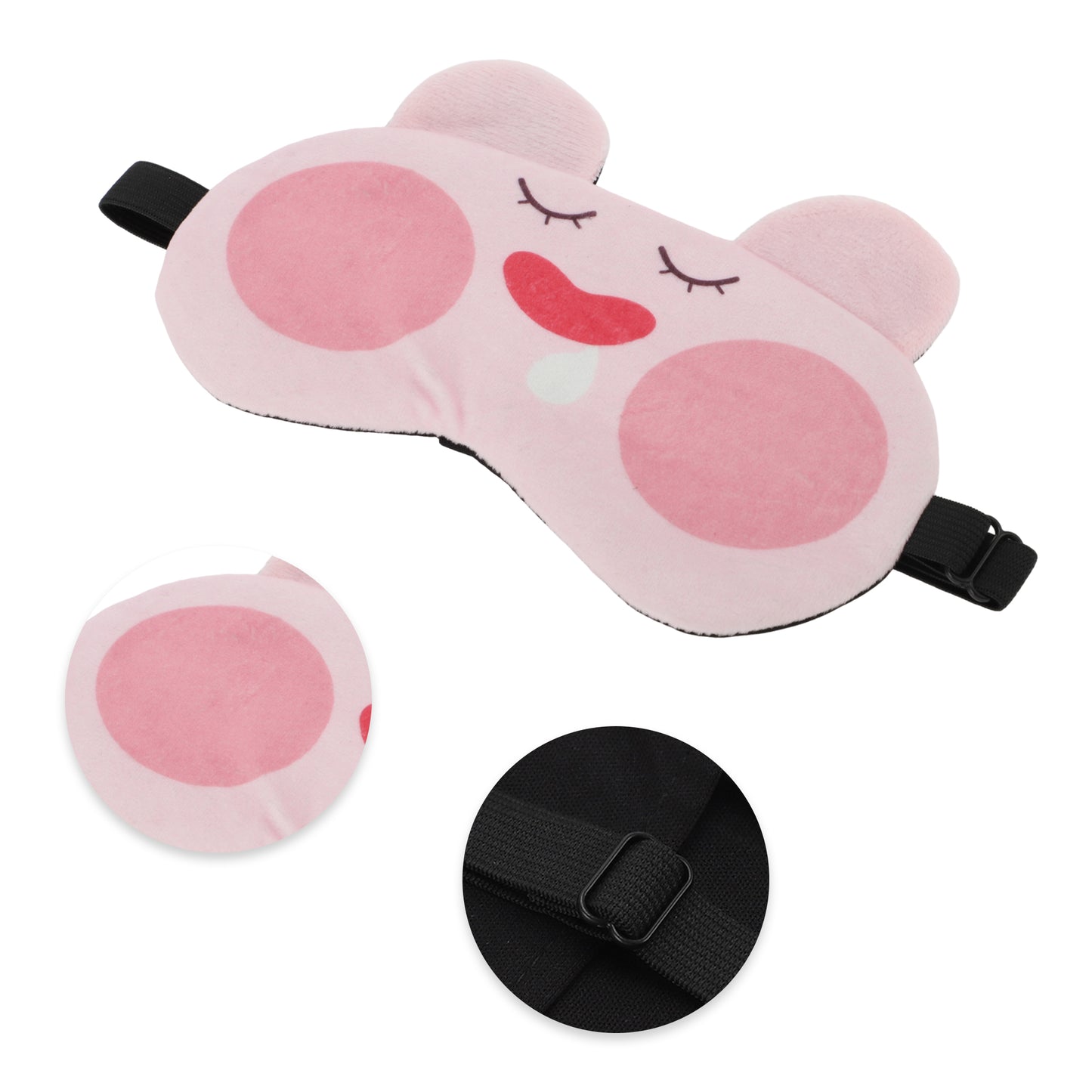 Soft Cartoon Drooling Sleep Mask Eye Shade Cover for Travel Pink