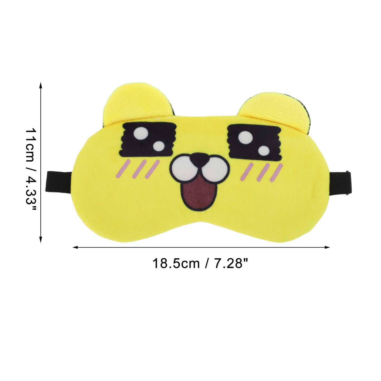 Soft Cartoon Square Eyes Sleep Mask Eye Shade Cover for Travel Yellow