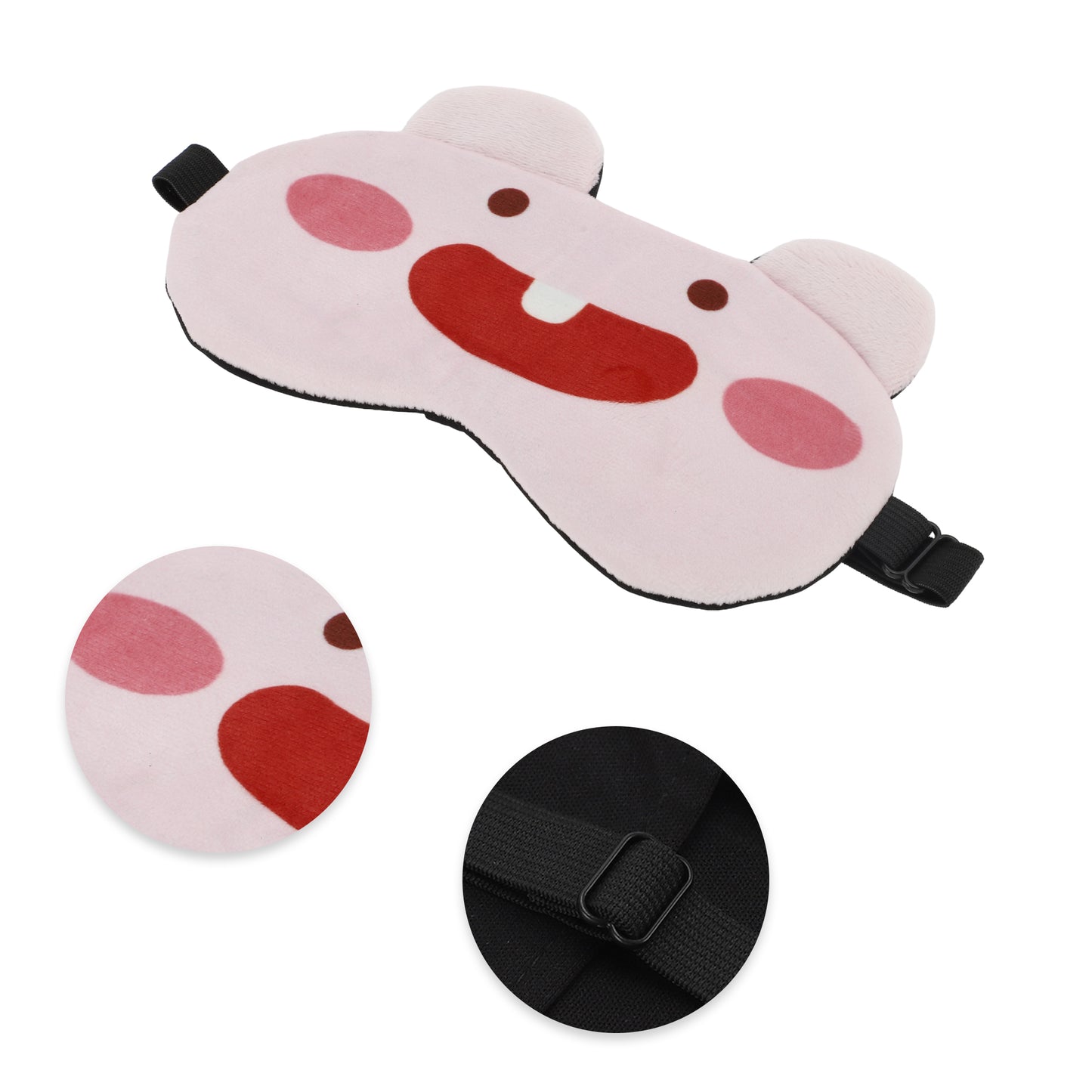 Soft Cartoon Big Teeth Sleep Mask Eye Shade Cover for Travel Pink