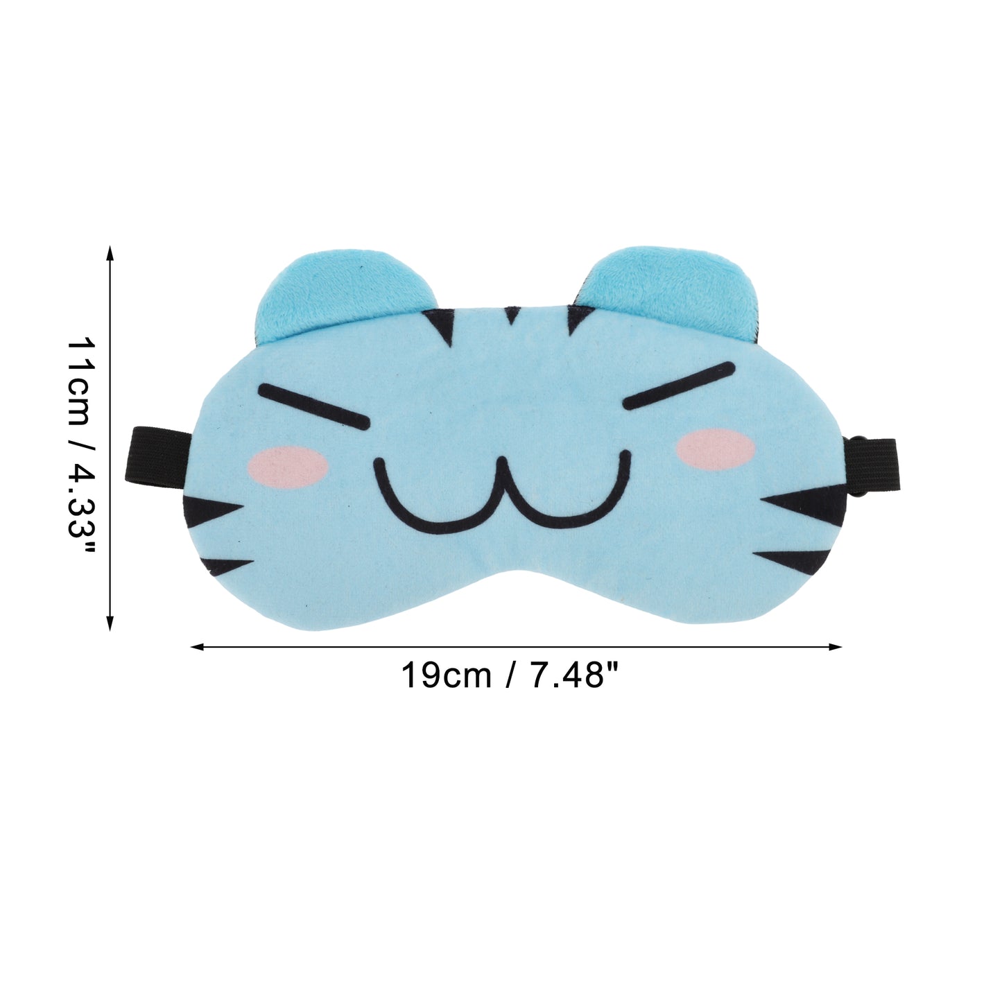 Soft Cartoon W-Mouth Sleep Mask Eye Shade Cover for Travel Light Blue