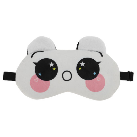 Soft Cartoon O-Mouth Sleep Mask Eye Shade Cover for Travel Beige White