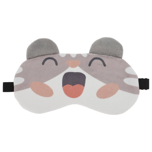 Soft Cartoon Laughing Sleep Mask Eye Shade Cover for Travel Khaki