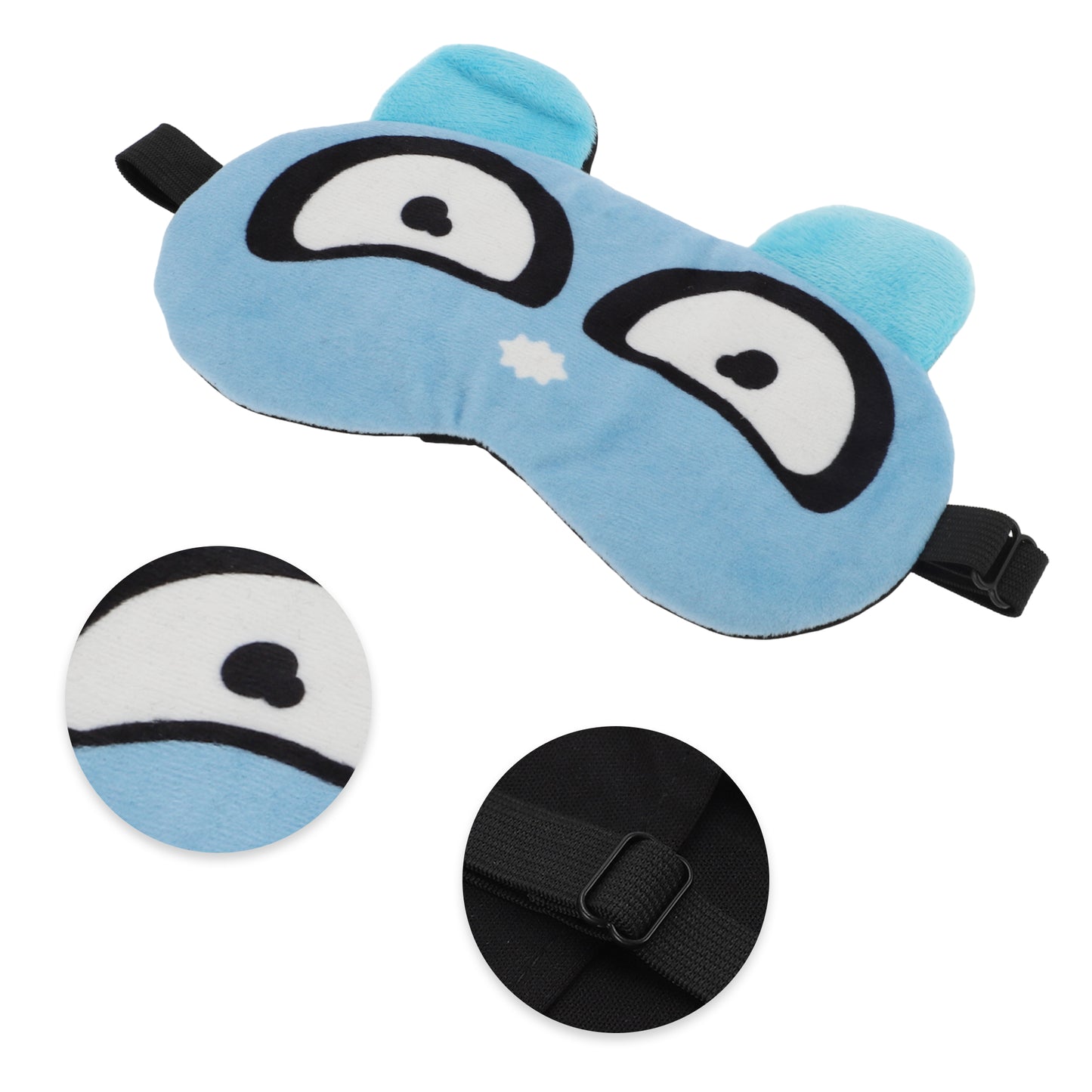 Soft Cartoon Crescent Eyes Sleep Mask Eye Shade Cover for Travel Blue
