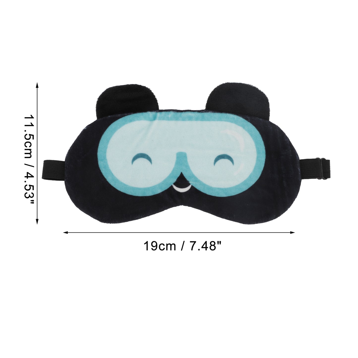 Cartoon Swimming Goggles Eye Sleep Mask for Travel Black Blue