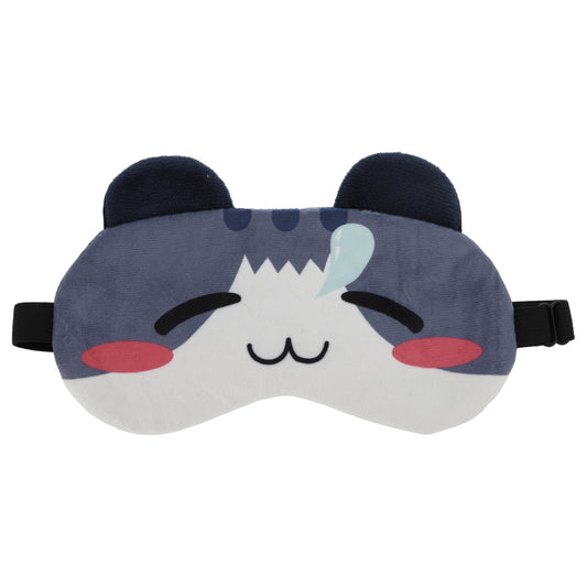 Soft Cartoon Snotlout Cat Sleep Eye Mask for Travel Gray Blue