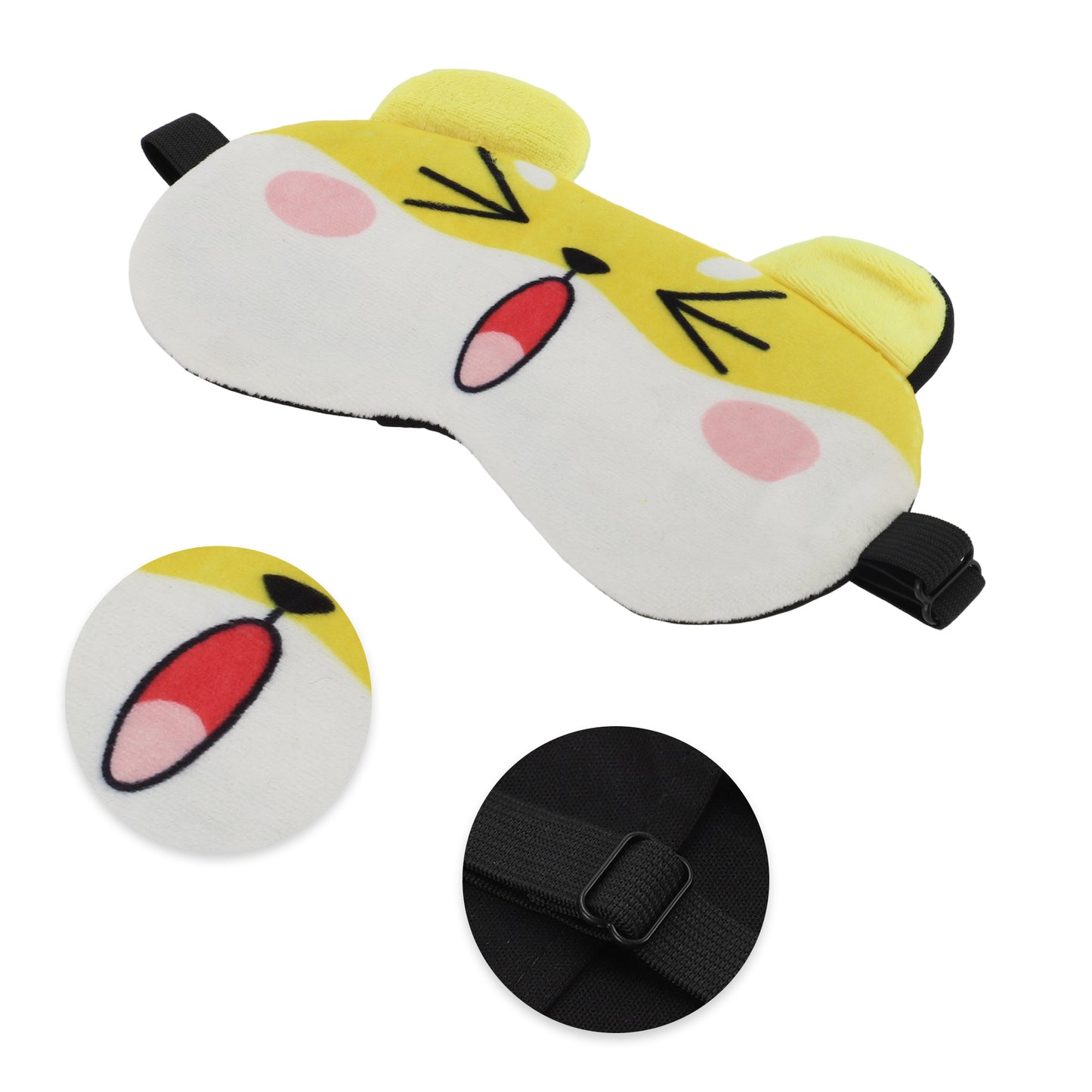 Soft Cartoon Getting Angry Sleep Eye Mask for Travel Yellow White