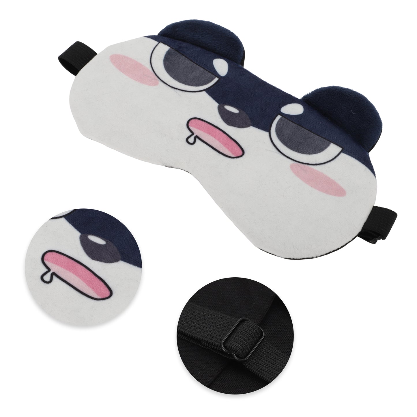 Soft Cartoon Stare Eyes Sleep Eye Mask for Travel Black White