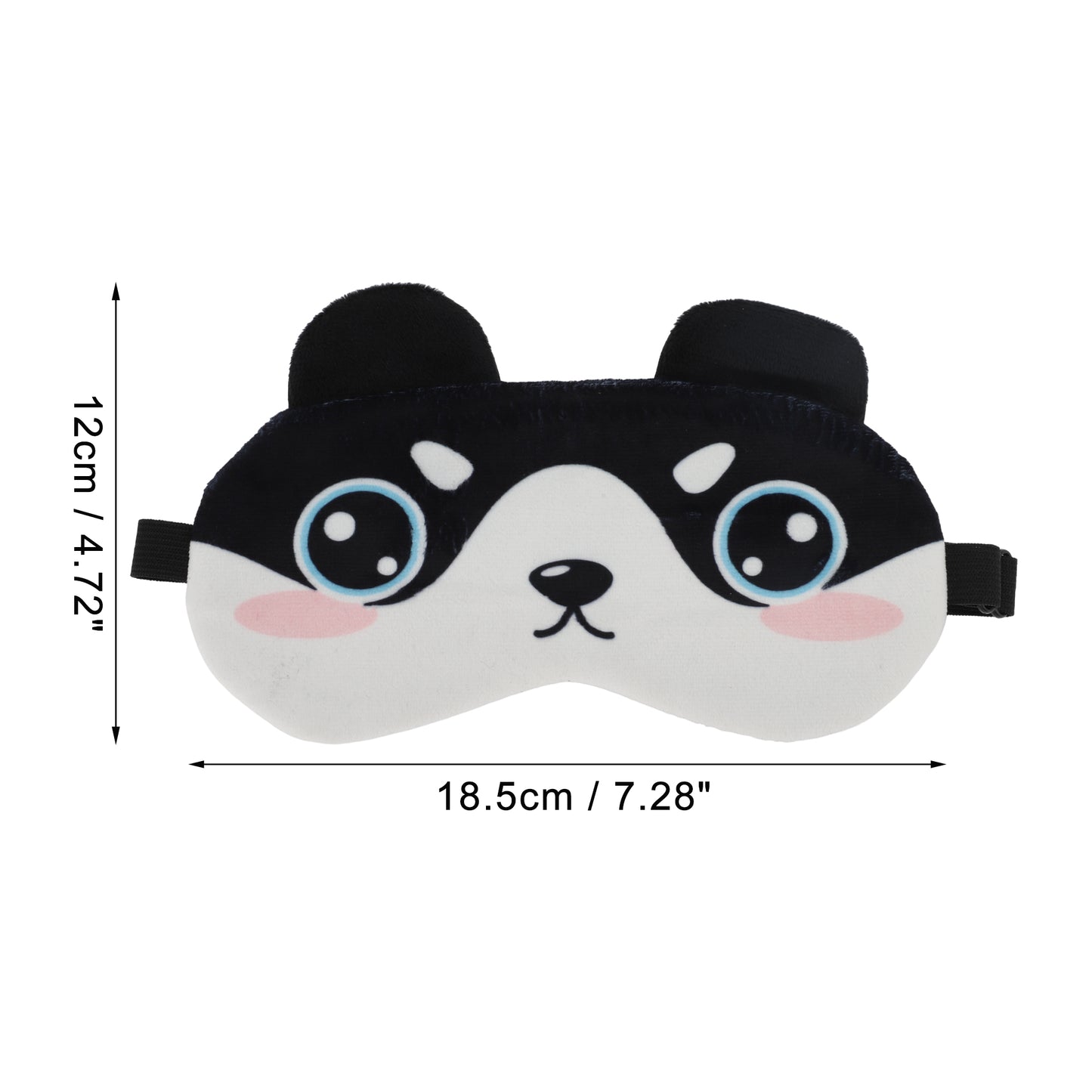 Soft Cartoon Round Eyes Sleep Eye Mask for Travel Black White