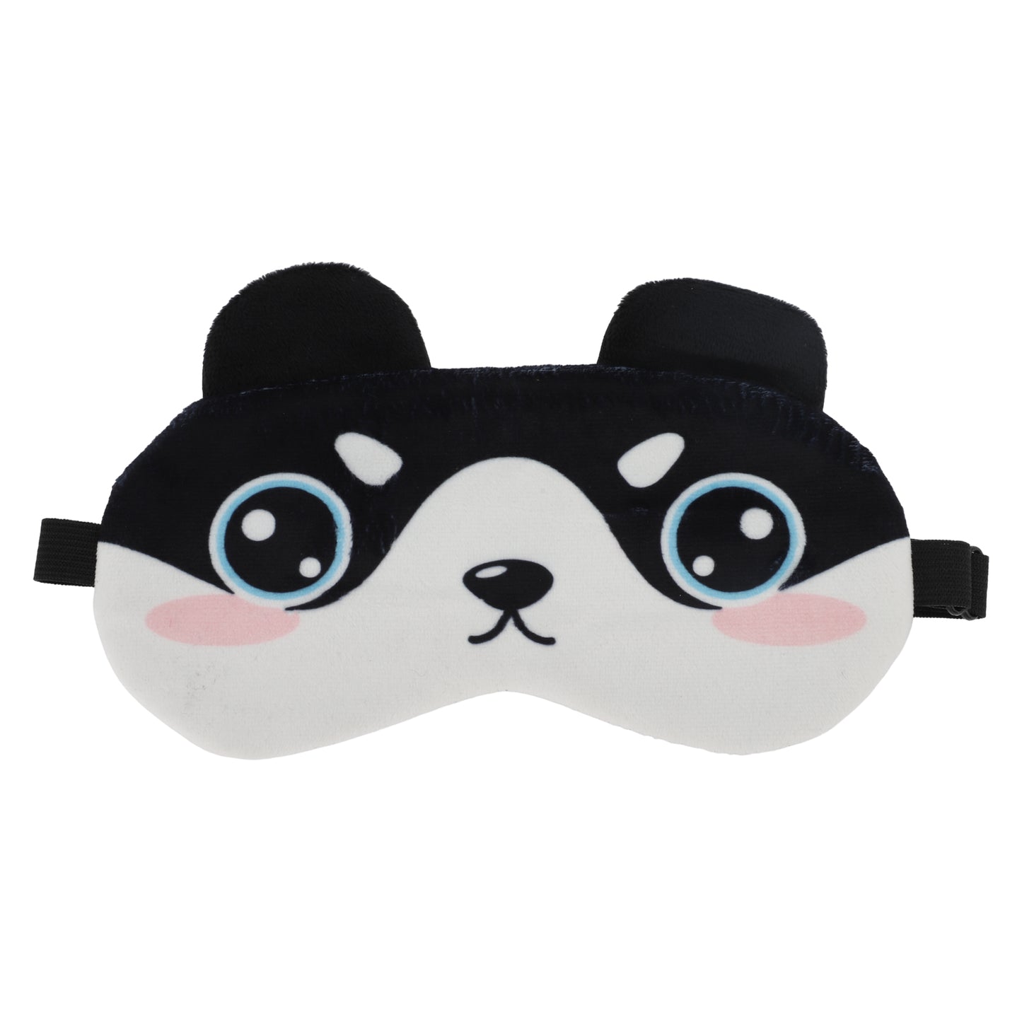 Soft Cartoon Round Eyes Sleep Eye Mask for Travel Black White