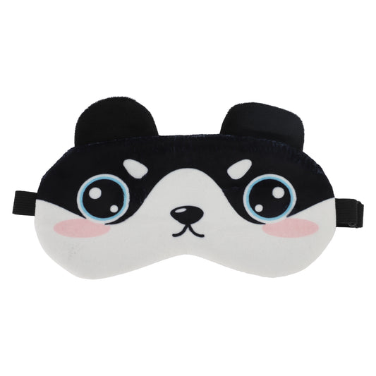 Soft Cartoon Round Eyes Sleep Eye Mask for Travel Black White