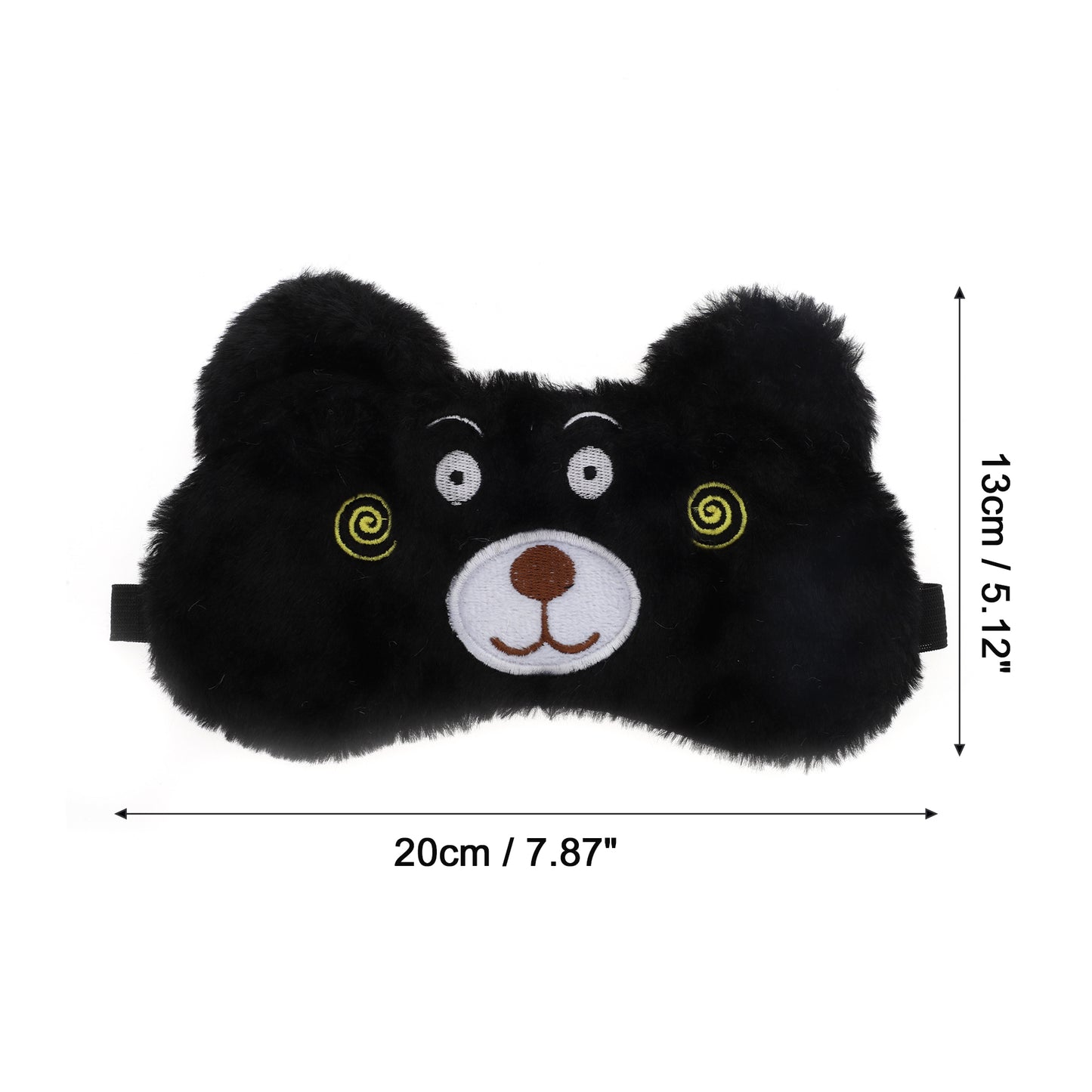 Cartoon Bears Soft Plush Sleep Mask Eye Shade Cover Black