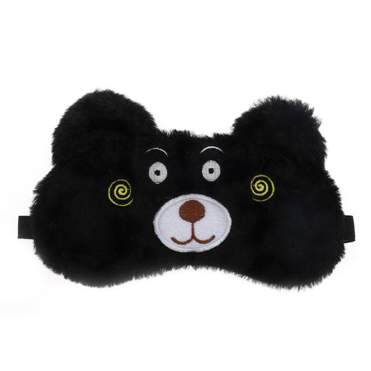 Cartoon Bears Soft Plush Sleep Mask Eye Shade Cover Black